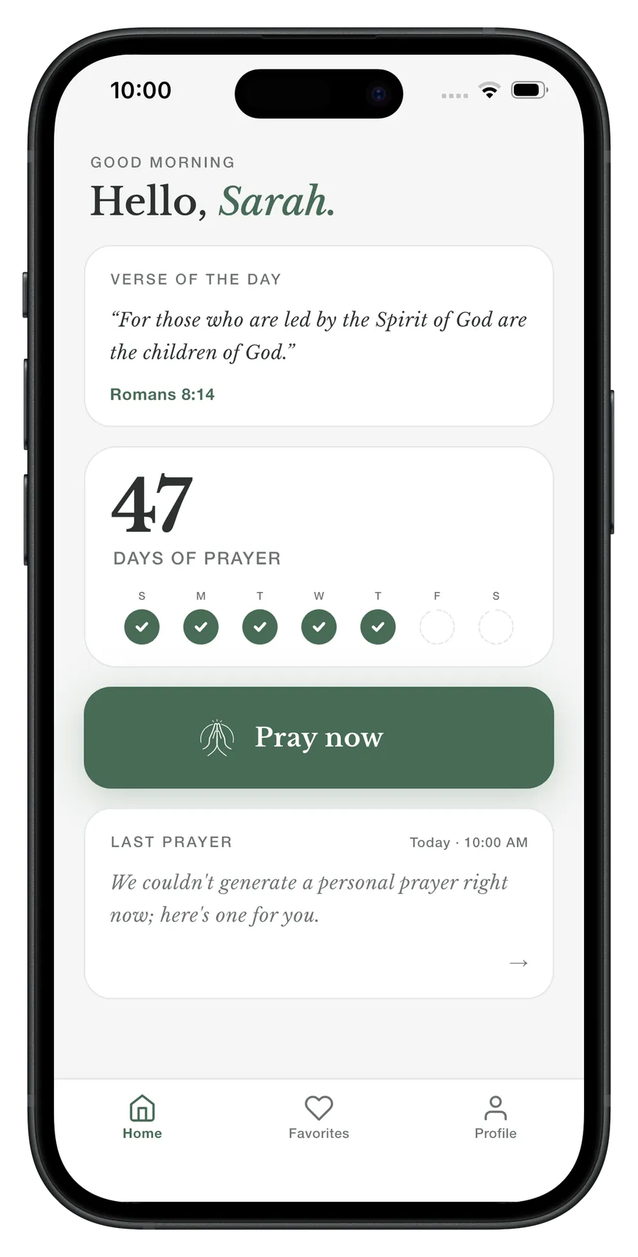 Écran principal d'AI Pray avec compteur de prière.