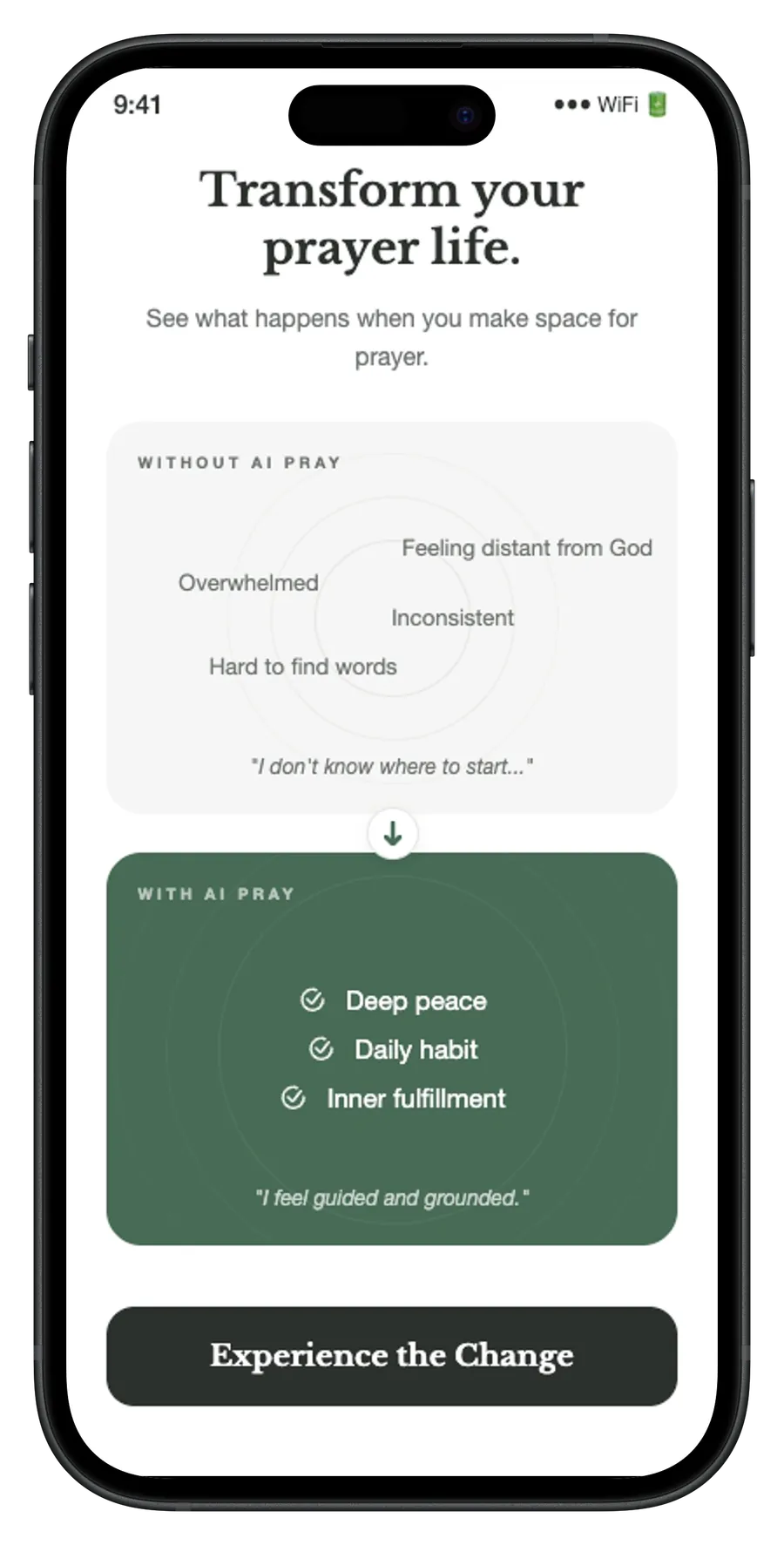 Lock Screen Widget d'AI Pray sur iPhone.