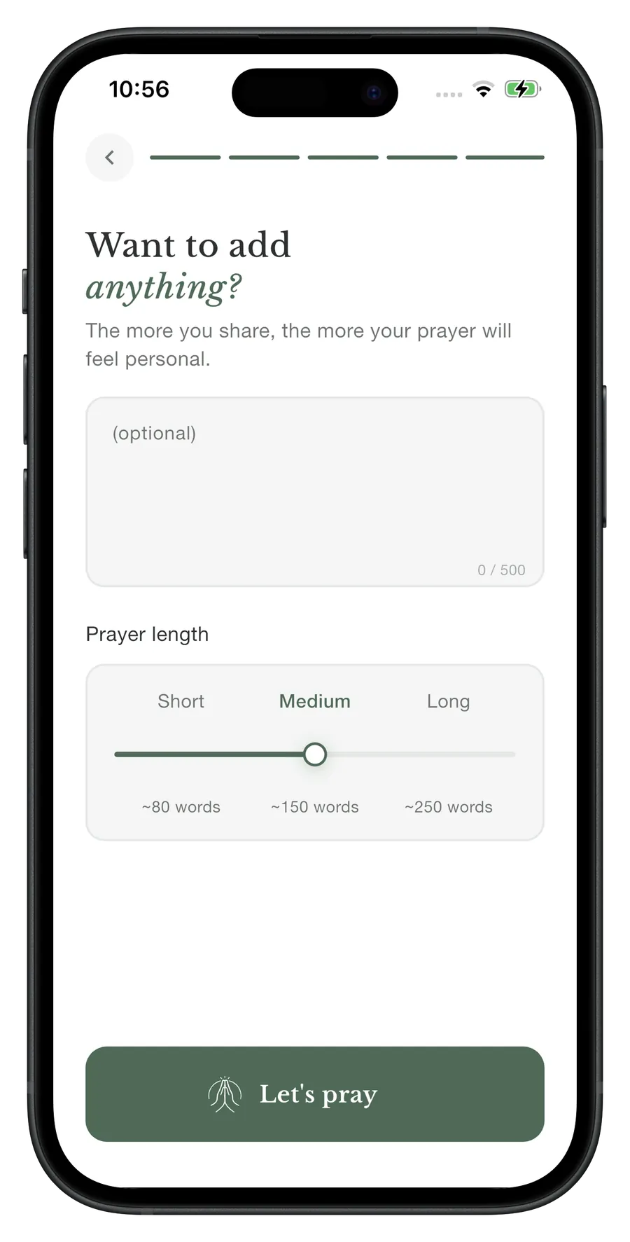 Suivi des séries de prière dans AI Pray.