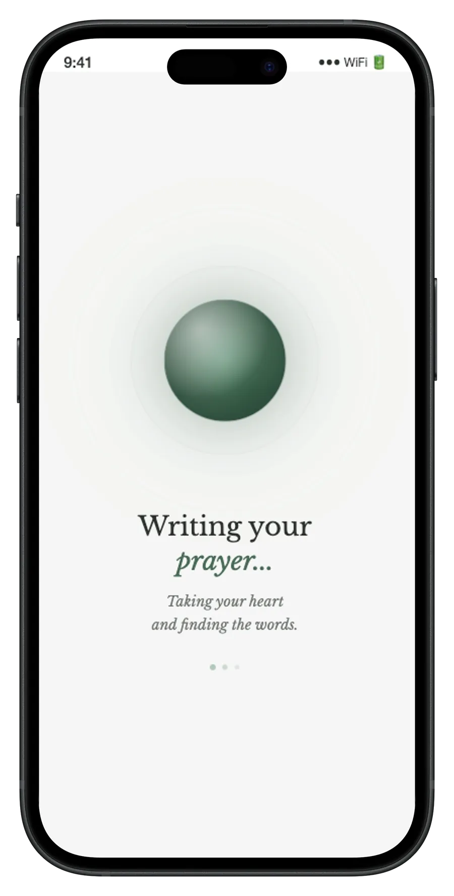 Widget AI Pray sur l'écran d'accueil iOS.