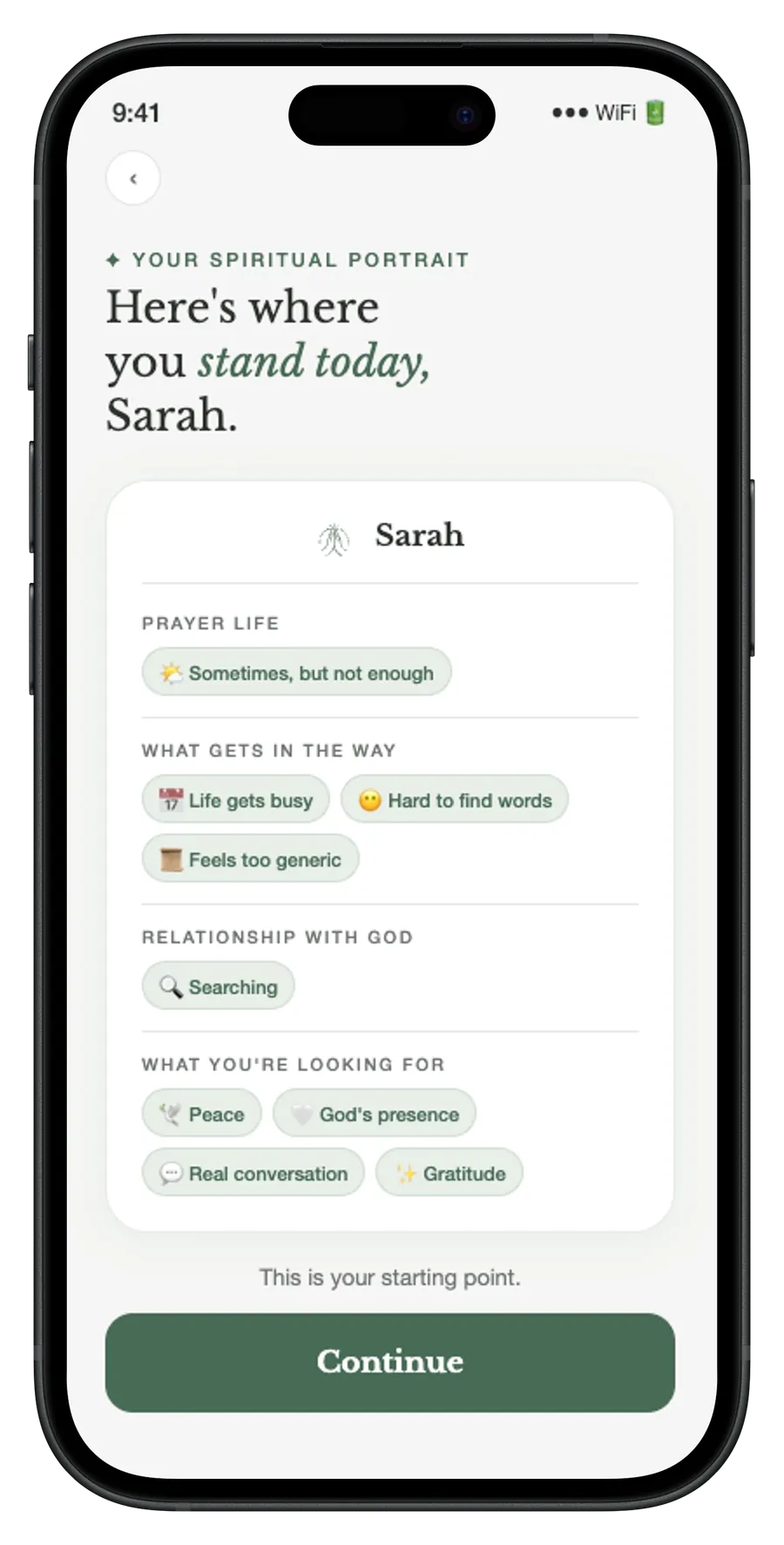 Statistiques et progression dans AI Pray.