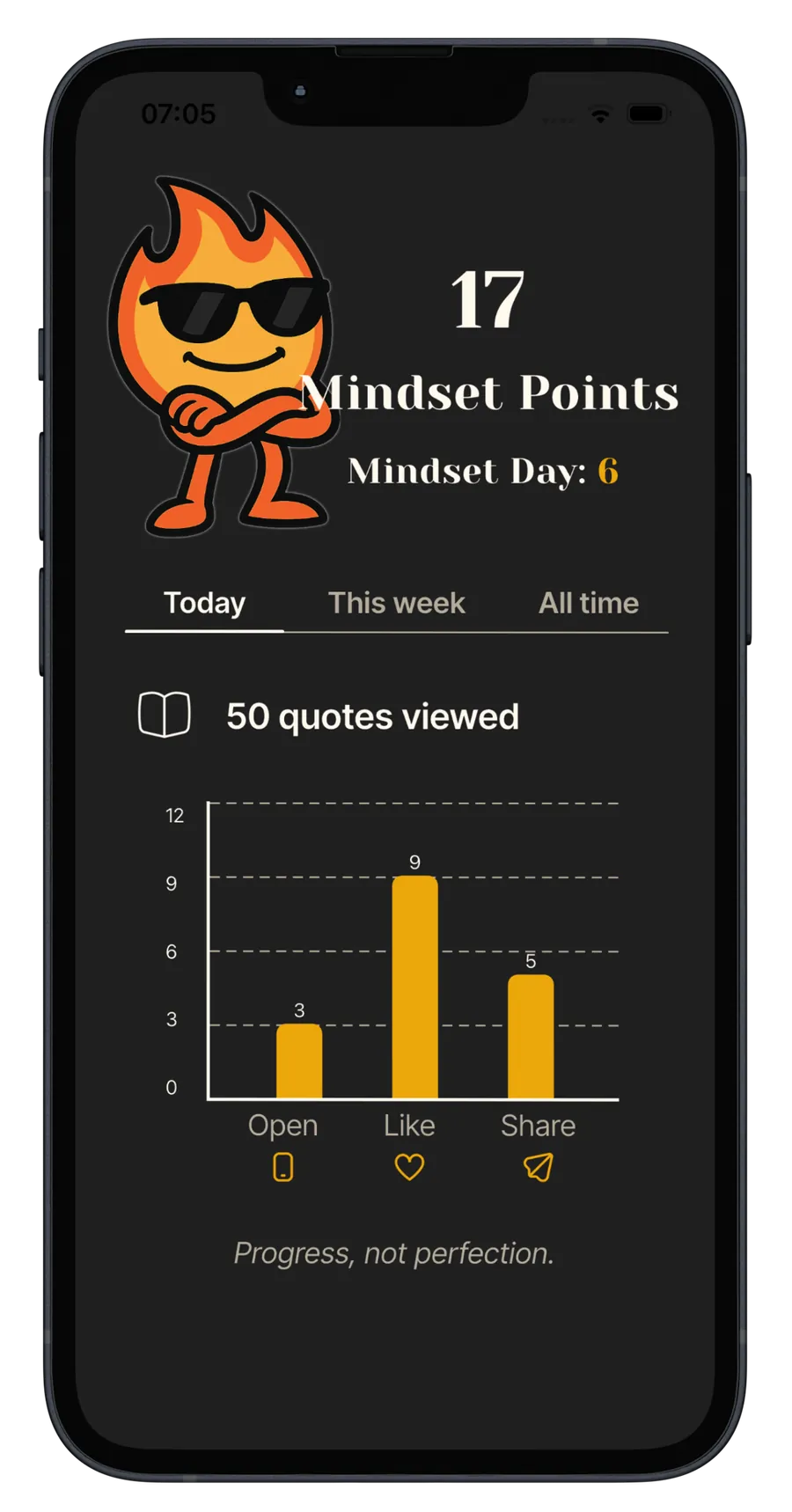 Widget de citation iOS sur l'écran d'accueil.