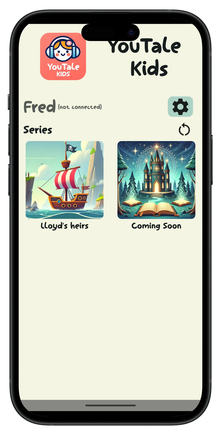 Sélection de profil enfant dans YouTale Kids.